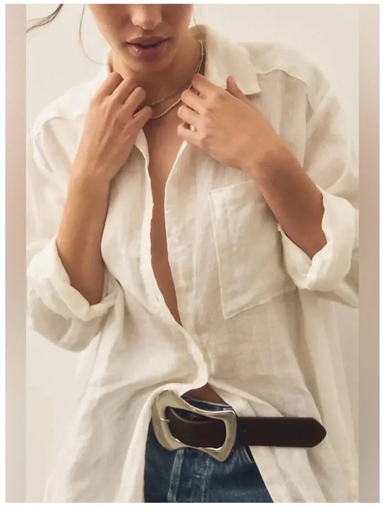 Tops - Anthropologie Relaxed Buttondown Linen Tunic